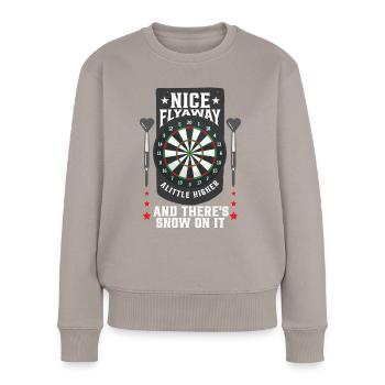 Dartspieler Bullseye Lustige Darts - Frauen Premium Bio Pullover - Taupe - Vorne - Julia (174cm)