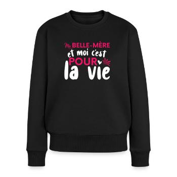 La Belle-Mère Et Moi | Belle Maman - Pull Premium bio Femme - noir - Devant - Julia (174cm)