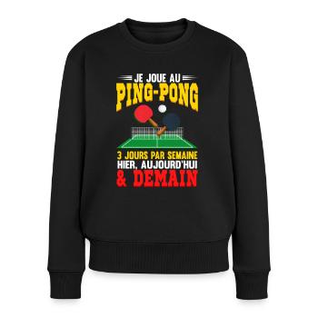 Tennis De Table | Ping Pong - Pull Premium bio Femme - noir - Devant - Julia (174cm)
