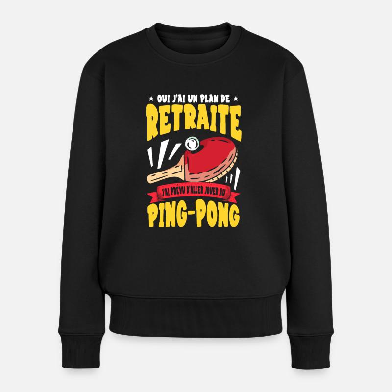 Joueur De Ping Pong - Pull Premium bio Femme - noir