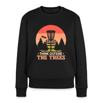 Frisbee-Golfspieler - Frauen Premium Bio Pullover - Schwarz - Vorne - Julia (174cm)