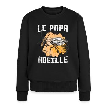 Le Papa Abeille - Pull Premium bio Femme - noir - Devant - Julia (174cm)