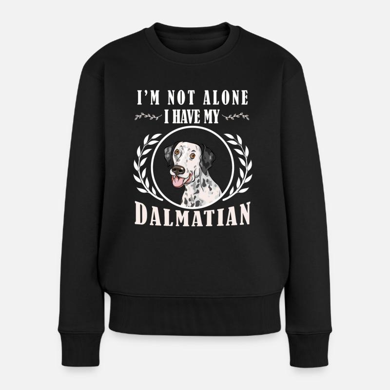 Lustiger Dalmatiner Hundehalter Welpe - Frauen Premium Bio Pullover - Schwarz
