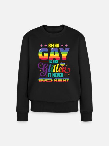 LGBT Regenbogen Schwule Kleidung - Frauen Premium Bio Pullover - Schwarz