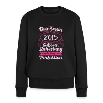 Prinzessin seit 2015 Geburtstag 2015 - Frauen Premium Bio Pullover - Schwarz - Vorne - Julia (174cm)
