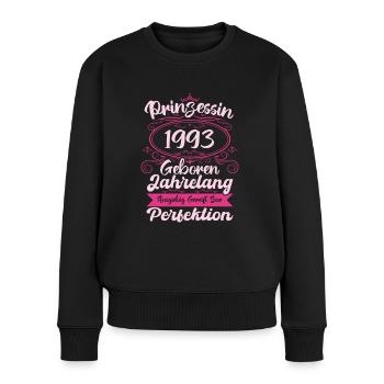 Prinzessin seit 1993 Geburtstag 1993 - Frauen Premium Bio Pullover - Schwarz - Vorne - Julia (174cm)