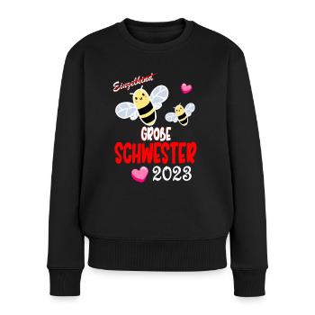 Ich Werde Große Schwester - Geschwister 2023 - Frauen Premium Bio Pullover - Schwarz - Vorne - Julia (174cm)