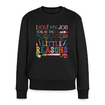 Nette Lehrerin Kindertagesstätte Pre-K - Frauen Premium Bio Pullover - Schwarz - Vorne - Julia (174cm)