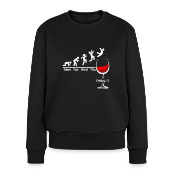 Wein Woche Endlich Freitag Wochenende - Rotwein - Frauen Premium Bio Pullover - Schwarz - Vorne - Julia (174cm)