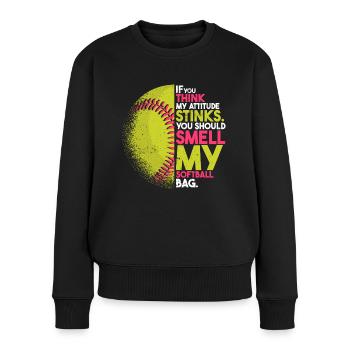 Lustiger Softball-Liebhaber - Frauen Premium Bio Pullover - Schwarz - Vorne - Julia (174cm)