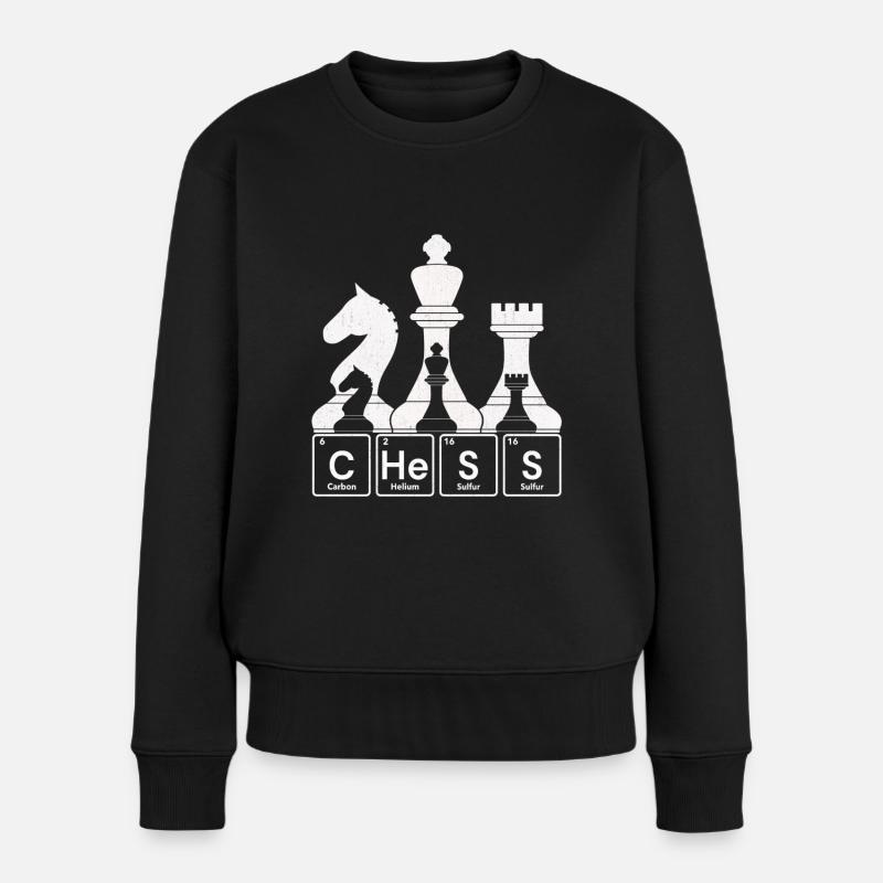 Échecs - Tableau périodique des échecs - Pull Premium bio Femme - noir