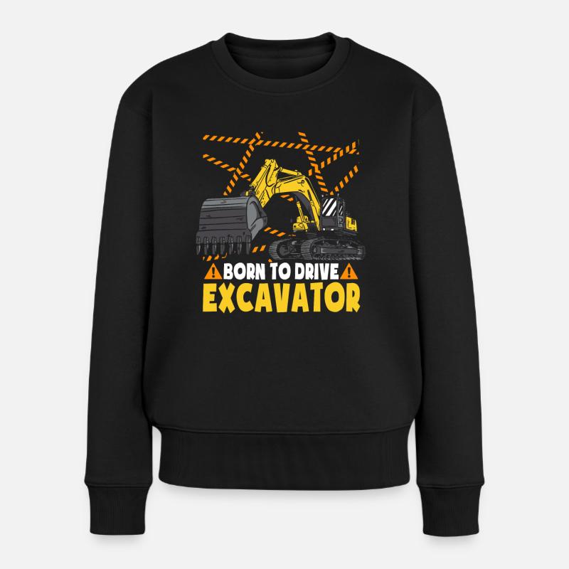 Kleinkind Bagger Baufahrzeug - Frauen Premium Bio Pullover - Schwarz