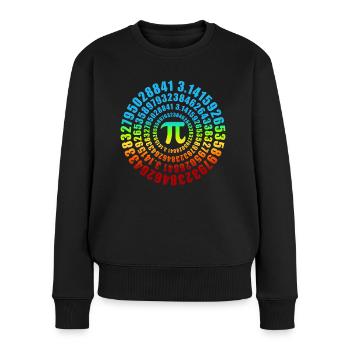 Bunter Pi Wirbel Pi Day Mathe Lehrer - Frauen Premium Bio Pullover - Schwarz - Vorne - Julia (174cm)