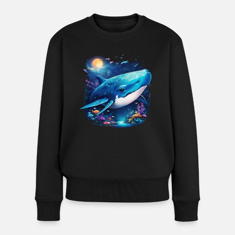 Baleine bleue - Pull Premium bio Femme - noir