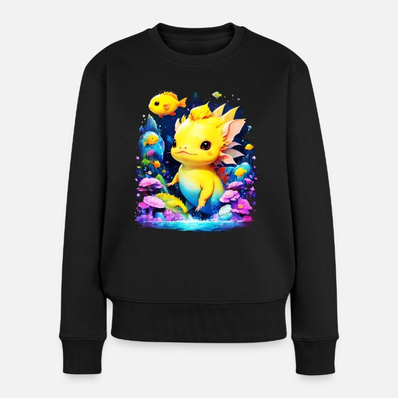 Axolotl - Frauen Premium Bio Pullover - Schwarz