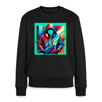 Cyber Puls - Frauen Premium Bio Pullover - Schwarz - Vorne - Julia (174cm)