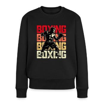 Boxen - Frauen Premium Bio Pullover - Schwarz - Vorne - Julia (174cm)