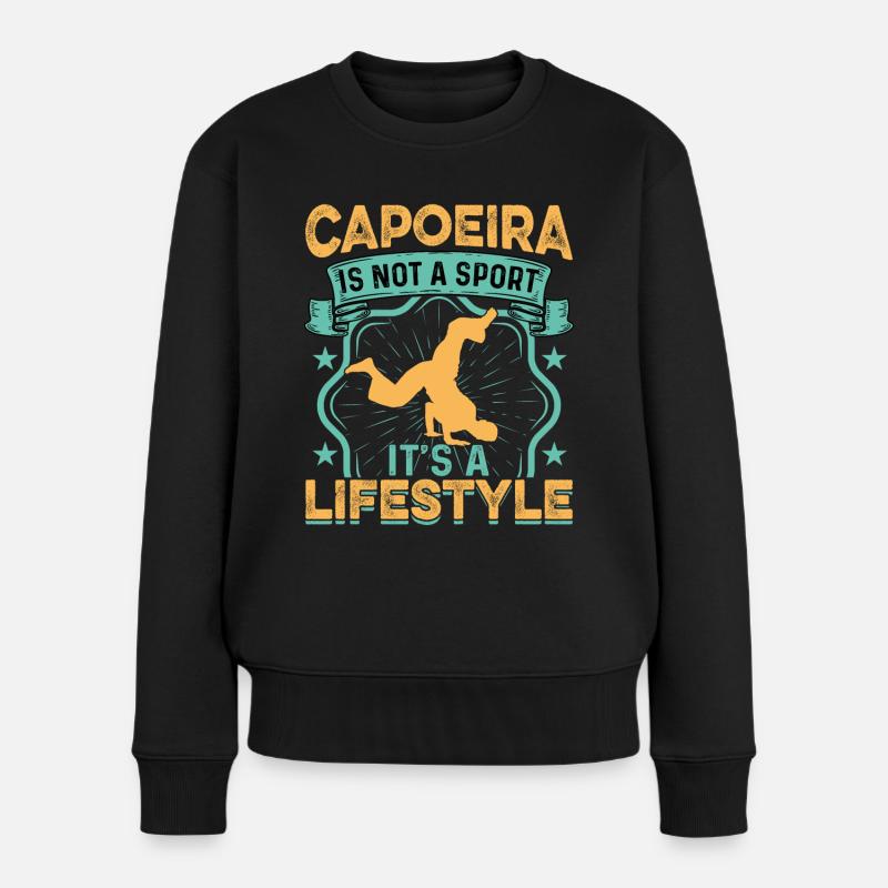 La capoeira, ce n’est pas un sport, c’est un mode de vie - Pull Premium bio Femme - noir