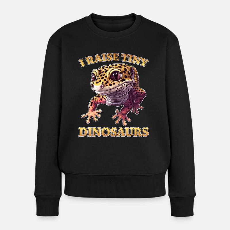 Leopardgecko Spruch Lustiges Leopardgecko Geschenk - Frauen Premium Bio Pullover - Schwarz