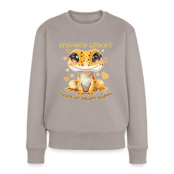 Leopard Gecko Saying Funny Leopard Gecko Gift - Women's Premium Organic Jumper - taupe - Front - Julia (174cm)