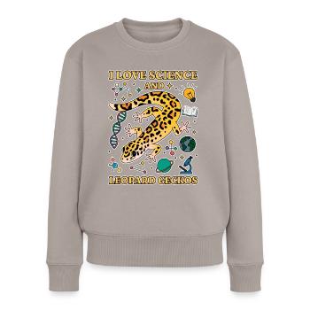 Leopard Gecko Saying Student Leopard Gecko Gift - Women's Premium Organic Jumper - taupe - Front - Julia (174cm)