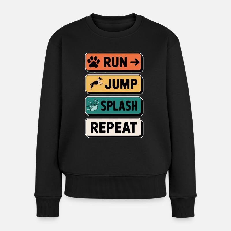 Dock Diving Spruch Dog Diving Dock Diving Geschenk - Frauen Premium Bio Pullover - Schwarz