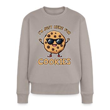 Cookies Disant Biscuits au Chocolat Cadeau de Cookie Drôle - Pull Premium bio Femme - taupe - Devant - Julia (174cm)