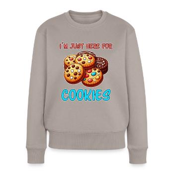 Cookies Disant Biscuits au Chocolat Cadeau de Cookie Drôle - Pull Premium bio Femme - taupe - Devant - Julia (174cm)