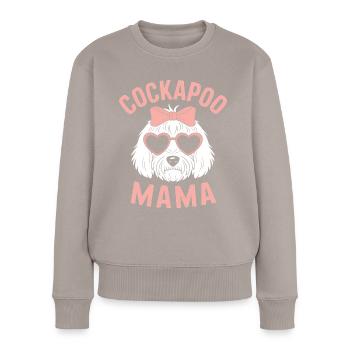 Cockapoo disant maman drôle Cockapoo cadeau - Pull Premium bio Femme - taupe - Devant - Julia (174cm)