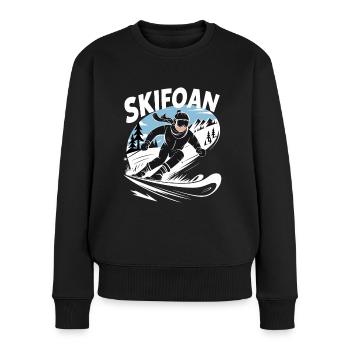Skifoan - Österreichisches Ski - Frauen Premium Bio Pullover - Schwarz - Vorne - Julia (174cm)