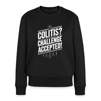 Colitis? Challenge Accepted! – Motivating IBD D - Women's Premium Organic Jumper - black - Front - Julia (174cm)