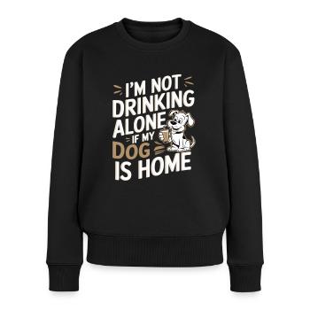 Je ne bois pas seul - Funny Dog Design - Pull Premium bio Femme - noir - Devant - Julia (174cm)