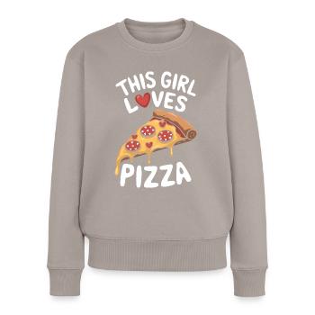 Pizza Spruch Witz Pizzeria Lustiges Pizza Geschenk - Frauen Premium Bio Pullover - Taupe - Vorne - Julia (174cm)