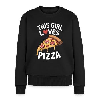 Pizza Spruch Witz Pizzeria Lustiges Pizza Geschenk - Frauen Premium Bio Pullover - Schwarz - Vorne - Julia (174cm)