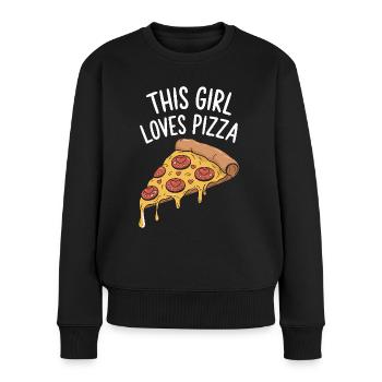 Pizza Spruch Witz Pizzeria Lustiges Pizza Geschenk - Frauen Premium Bio Pullover - Schwarz - Vorne - Julia (174cm)
