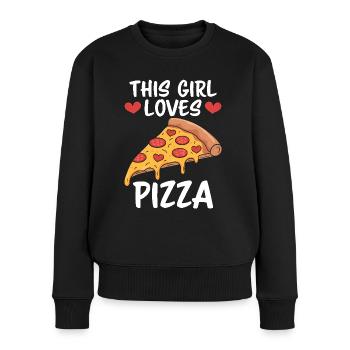 Pizza Spruch Witz Pizzeria Lustiges Pizza Geschenk - Frauen Premium Bio Pullover - Schwarz - Vorne - Julia (174cm)