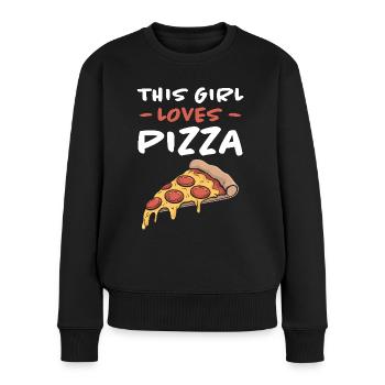 Pizza Spruch Witz Pizzeria Lustiges Pizza Geschenk - Frauen Premium Bio Pullover - Schwarz - Vorne - Julia (174cm)