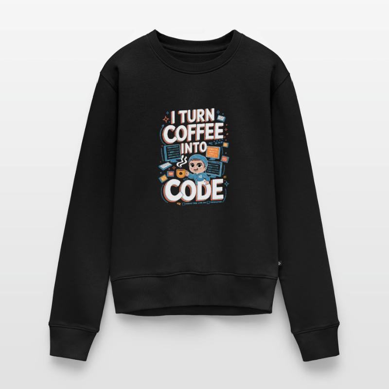 Coffee and Code – Fun Programmer Design Women's Premium Organic Jumper