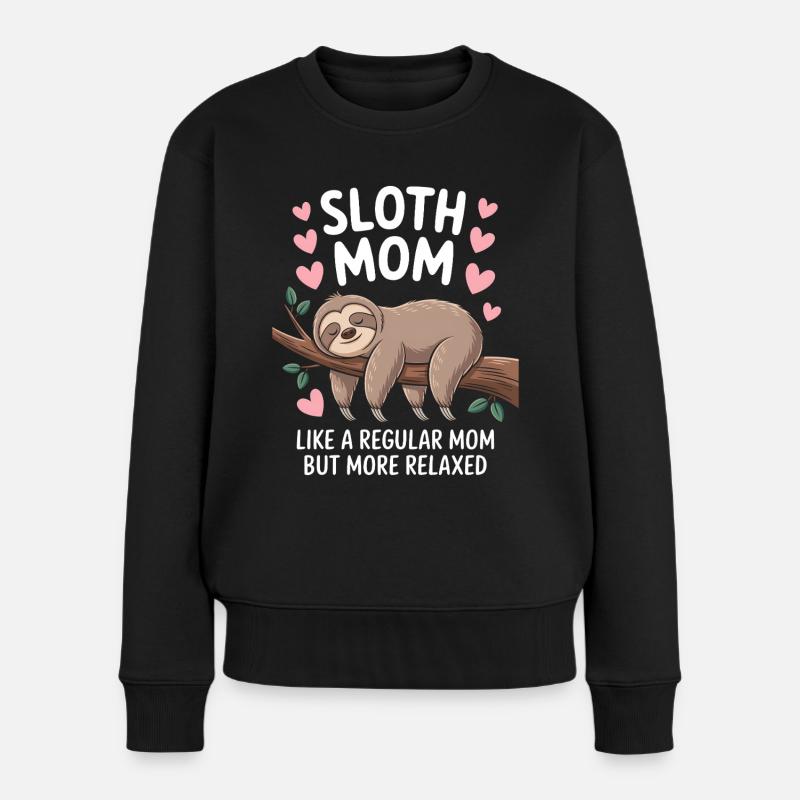Faultier Spruch Faultiere Lustig Faultier Geschenk - Frauen Premium Bio Pullover - Schwarz
