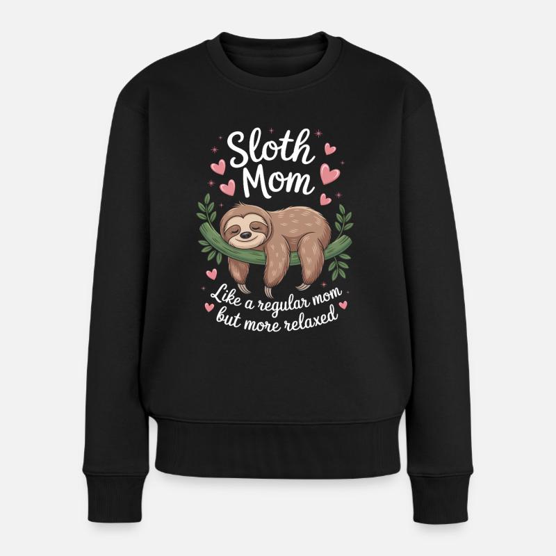 Faultier Spruch Faultiere Lustig Faultier Geschenk - Frauen Premium Bio Pullover - Schwarz