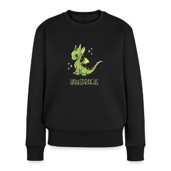 Hausdrache. Stark, Mutig und Unbesiegbar. Drache - Frauen Premium Bio Pullover - Schwarz - Vorne - Julia (174cm)