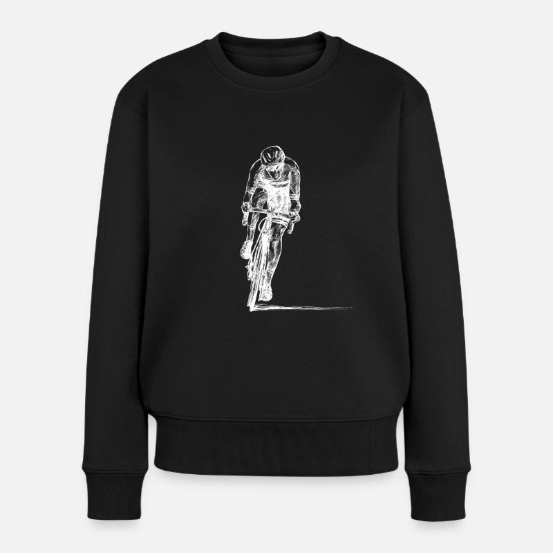Rennräder - Frauen Premium Bio Pullover - Schwarz