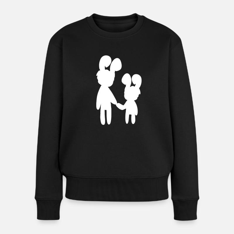 gegenseitig helfen hasen hase tiere - Frauen Premium Bio Pullover - Schwarz
