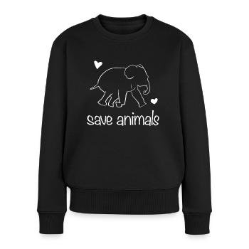 red dieren dieren olifant dierenrechtenactivisten - Vrouwen Premium Bio sweater - zwart - Voor - Julia (174cm)