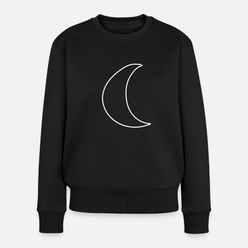 mond symbol Form - Frauen Premium Bio Pullover - Schwarz