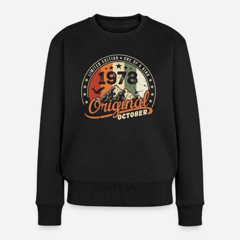 Oktober 1978 Geburtstagsgeschenk Oktober 1978 - Frauen Premium Bio Pullover - Schwarz
