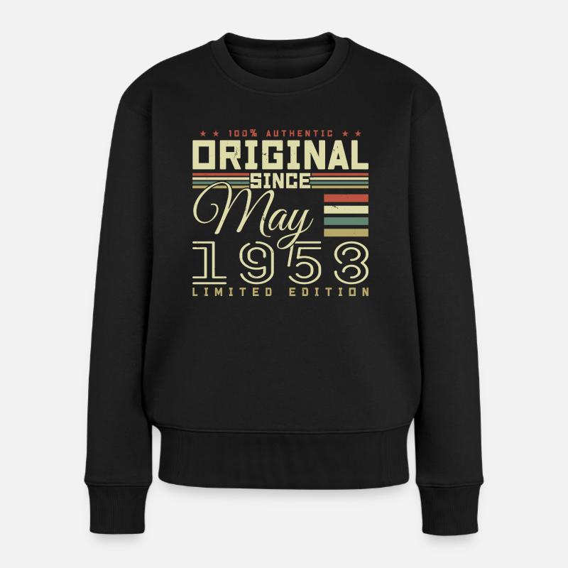 Cadeau Anniversaire Mai 1958, Gift May 1958 - Pull Premium bio Femme - noir