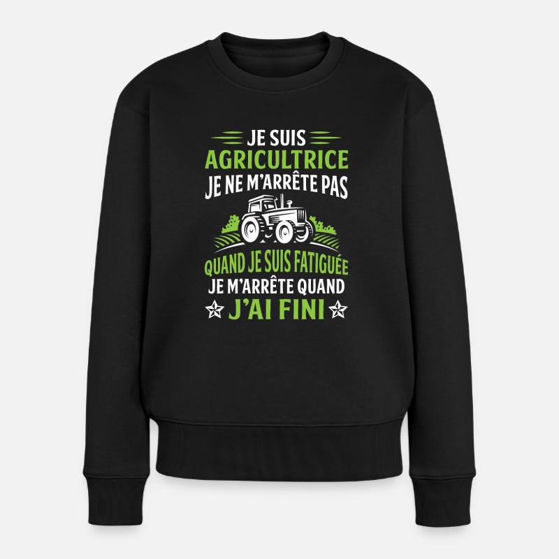 Je suis agricultrice - Pull Premium bio Femme - noir