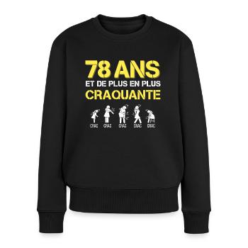 t-shirt humour anniversaire mamie cadeau femme - Pull Premium bio Femme - noir - Devant - Julia (174cm)