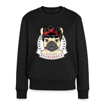 Rockabully Girl - Frauen Premium Bio Pullover - Schwarz - Vorne - Julia (174cm)